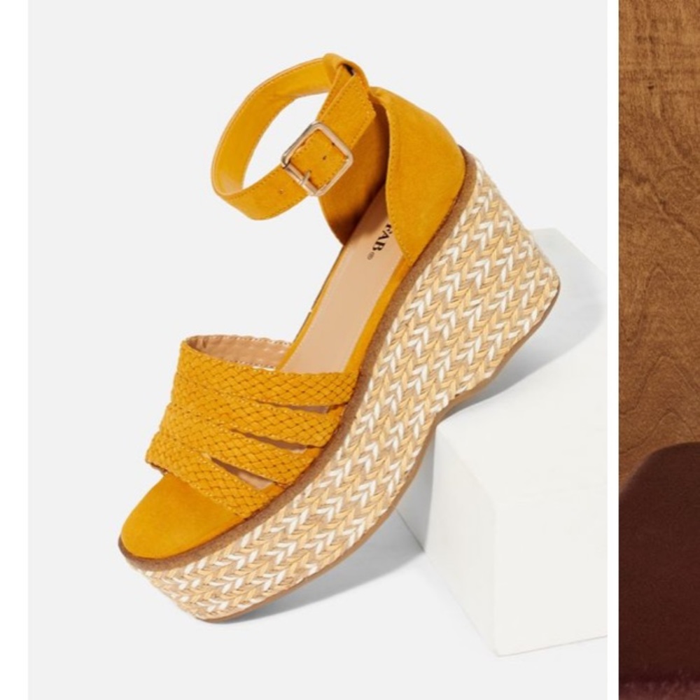 Just Fab Retro Vibes Platform Espadrille, Size 7.5